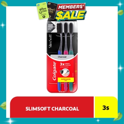 COLGATE Slim Soft Charcoal Toothbrush Buy 2 Free 1 Value Pack image
