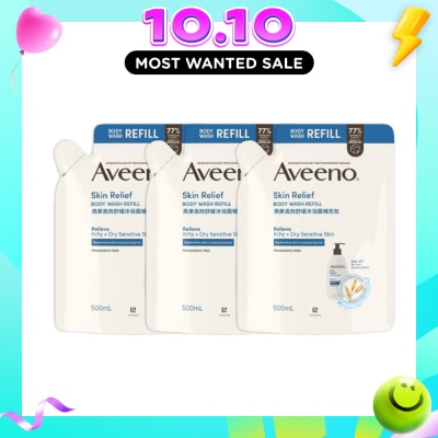 AVEENO Skin Relief Moisturising Body Wash Refill Pack Bundle Set 1s image
