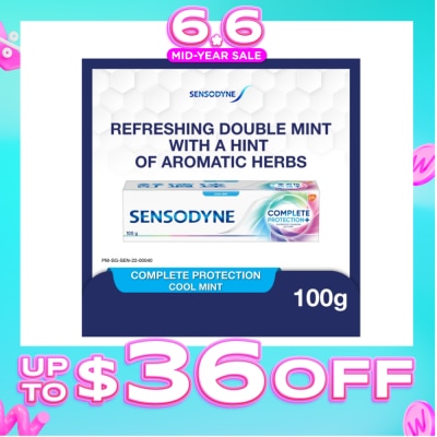SENSODYNE - Sensitive Teeth Oral Care Toothpaste Complete Protection Cool Mint (Dental Sensitivity Relief) 100g