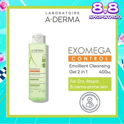 ADERMA Exomega Control Emollient Anti-Scratching Cleansing Gel (For Body & Hair) 200ml