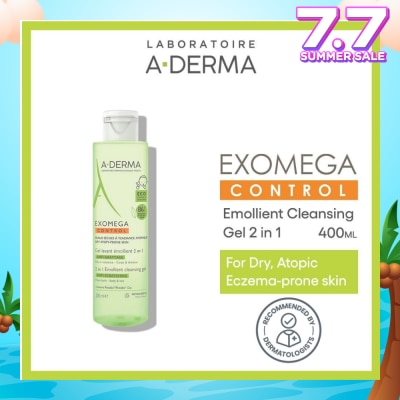 ADERMA Exomega Control Emollient Anti-Scratching Cleansing Gel (For Body & Hair) 200ml
