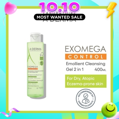 ADERMA Exomega Control Emollient Anti Scratching Cleansing Gel (For Body & Hair) 200ml image