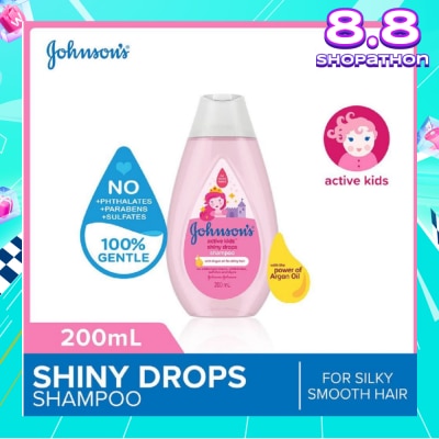 JOHNSON'S Baby Baby Active Kids Shiny Drops Shampoo With The Power Of Argan Oil (For Silky Smooth Hair) 200ml