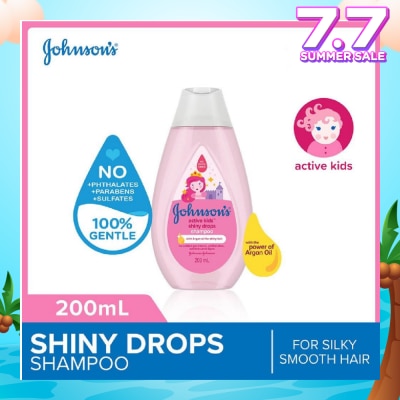 JOHNSON'S Baby Baby Active Kids Shiny Drops Shampoo With The Power Of Argan Oil (For Silky Smooth Hair) 200ml