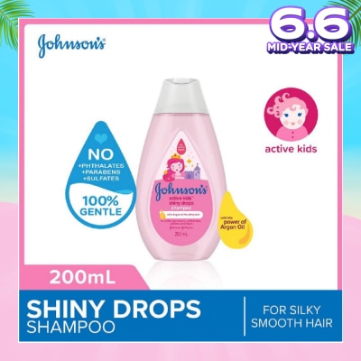 JOHNSON'S Baby Baby Active Kids Shiny Drops Shampoo With The Power Of Argan Oil (For Silky Smooth Hair) 200ml