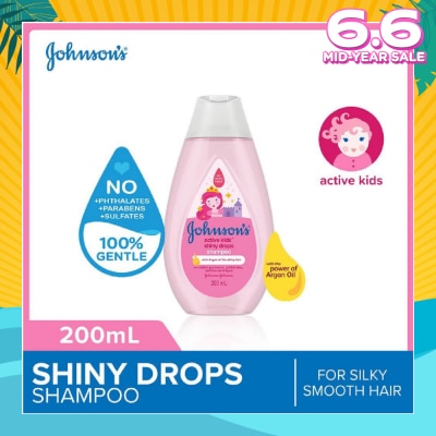 JOHNSON'S Baby Baby Active Kids Shiny Drops Shampoo With The Power Of Argan Oil (For Silky Smooth Hair) 200ml