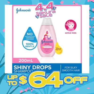 JOHNSON'S Baby - Baby Active Kids Shiny Drops Shampoo With The Power Of Argan Oil (For Silky Smooth Hair) 200ml