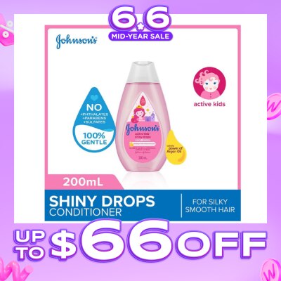 JOHNSON'S Baby - Baby Active Kids Shiny Drops Conditioner With The Power Of Argan Oil (For Silky Smooth Hair) 200ml