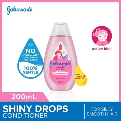 JOHNSON'S BABY Baby Active Kids Shiny Drops Conditioner With The Power Of Argan Oil (For Silky Smooth Hair) 200ml