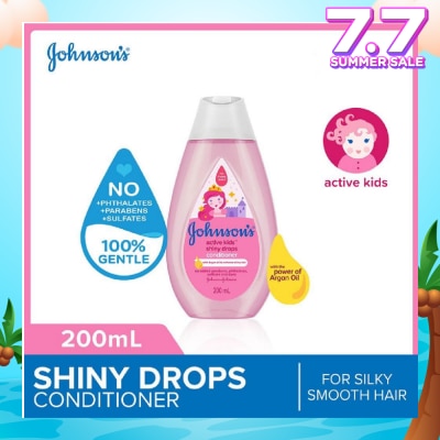 JOHNSON'S Baby Baby Active Kids Shiny Drops Conditioner With The Power Of Argan Oil (For Silky Smooth Hair) 200ml