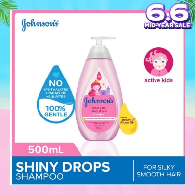 JOHNSON'S Baby Baby Active Kids Shiny Drops Shampoo With The Power Of Argan Oil (For Silky Smooth Hair) 500ml