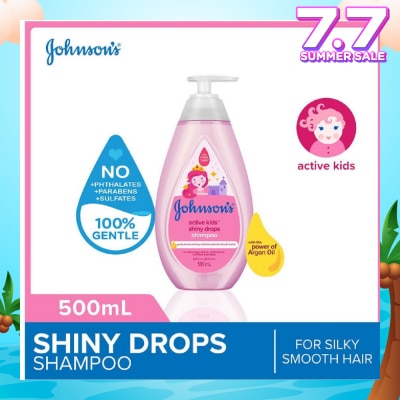 JOHNSON'S Baby Baby Active Kids Shiny Drops Shampoo With The Power Of Argan Oil (For Silky Smooth Hair) 500ml