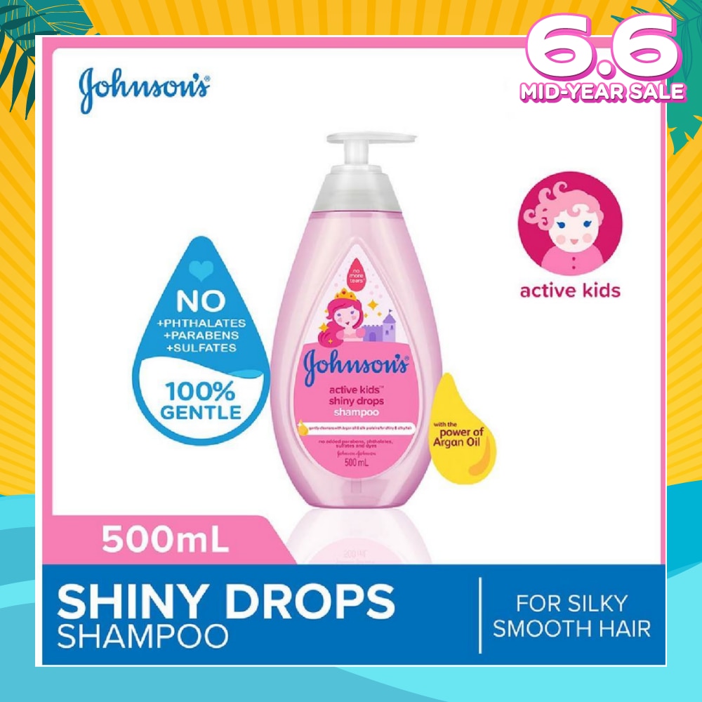 Baby Active Kids Shiny Drops Shampoo With The Power Of Argan Oil (For Silky Smooth Hair) 500ml