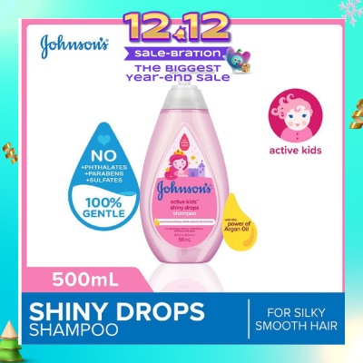 JOHNSON'S Baby Baby Active Kids Shiny Drops Shampoo With The Power Of Argan Oil (For Silky Smooth Hair) 500ml