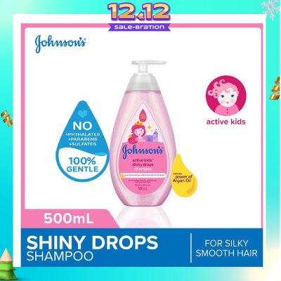 JOHNSON'S Baby Baby Active Kids Shiny Drops Shampoo With The Power Of Argan Oil (For Silky Smooth Hair) 500ml