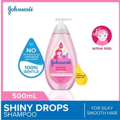 JOHNSON'S BABY Baby Active Kids Shiny Drops Shampoo With The Power Of Argan Oil (For Silky Smooth Hair) 500ml