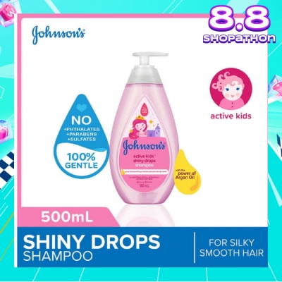 JOHNSON'S Baby Baby Active Kids Shiny Drops Shampoo With The Power Of Argan Oil (For Silky Smooth Hair) 500ml