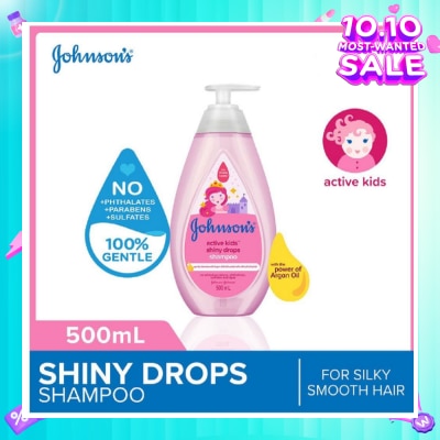 JOHNSON'S Baby Baby Active Kids Shiny Drops Shampoo With The Power Of Argan Oil (For Silky Smooth Hair) 500ml