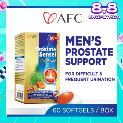 AFC Prostate Sensei Supreme Dietary Supplement  (Saw Palmetto Extract For Difficult Frequent Urination, Residual Urine, Hair Loss & Men Health) 60s