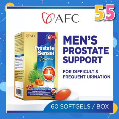 AFC Prostate Sensei Supreme Dietary Supplement  (Saw Palmetto Extract For Difficult Frequent Urination, Residual Urine, Hair Loss & Men Health) 60s
