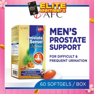 AFC Prostate Sensei Supreme Dietary Supplement  (Saw Palmetto Extract For Difficult Frequent Urination, Residual Urine, Hair Loss & Men Health) 60s