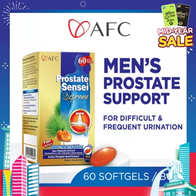 AFC Prostate Sensei Supreme Dietary Supplement  (Saw Palmetto Extract For Difficult Frequent Urination, Residual Urine, Hair Loss & Men Health) 60s