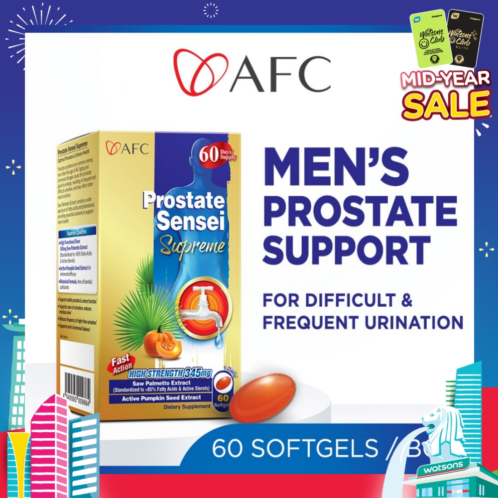 Prostate Sensei Supreme Dietary Supplement  (Saw Palmetto Extract For Difficult Frequent Urination, Residual Urine, Hair Loss & Men Health) 60s