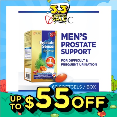 AFC Prostate Sensei Supreme Dietary Supplement (Saw Palmetto Extract For Difficult Frequent Urination, Residual Urine, Hair Loss & Men Health) 60s