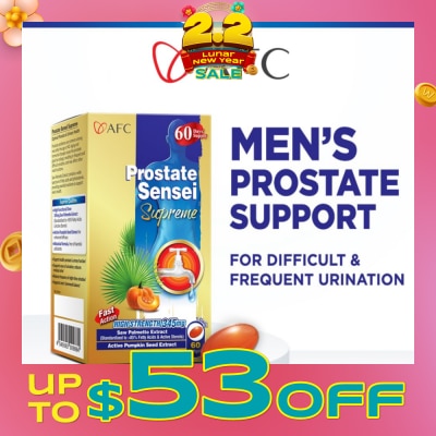 AFC Prostate Sensei Supreme Dietary Supplement (Saw Palmetto Extract For Difficult Frequent Urination, Residual Urine, Hair Loss & Men Health) 60s