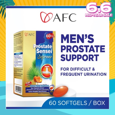 AFC Prostate Sensei Supreme Dietary Supplement  (Saw Palmetto Extract For Difficult Frequent Urination, Residual Urine, Hair Loss & Men Health) 60s