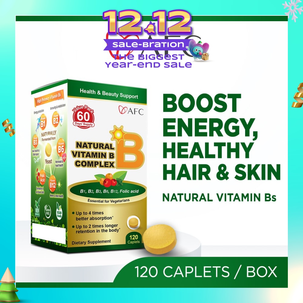 JAPAN Natural Vitamin B Complex Dietary Supplement caplets (Boost Energy, Relieves Fatigue, Healthy Hair, Skin & Nails) 120s