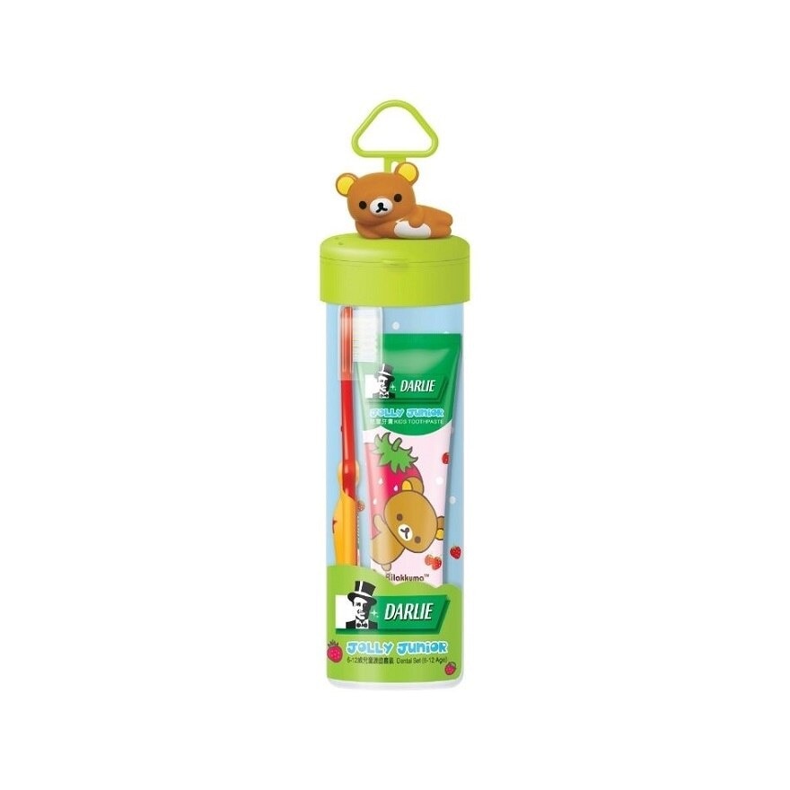 Jolly Junior Rilakkuma Kids Toothpaste Travel Kit Packset consists Toothbrush 1s + Toothpaste Strawberry 1s (For 2 to 6yrs old)