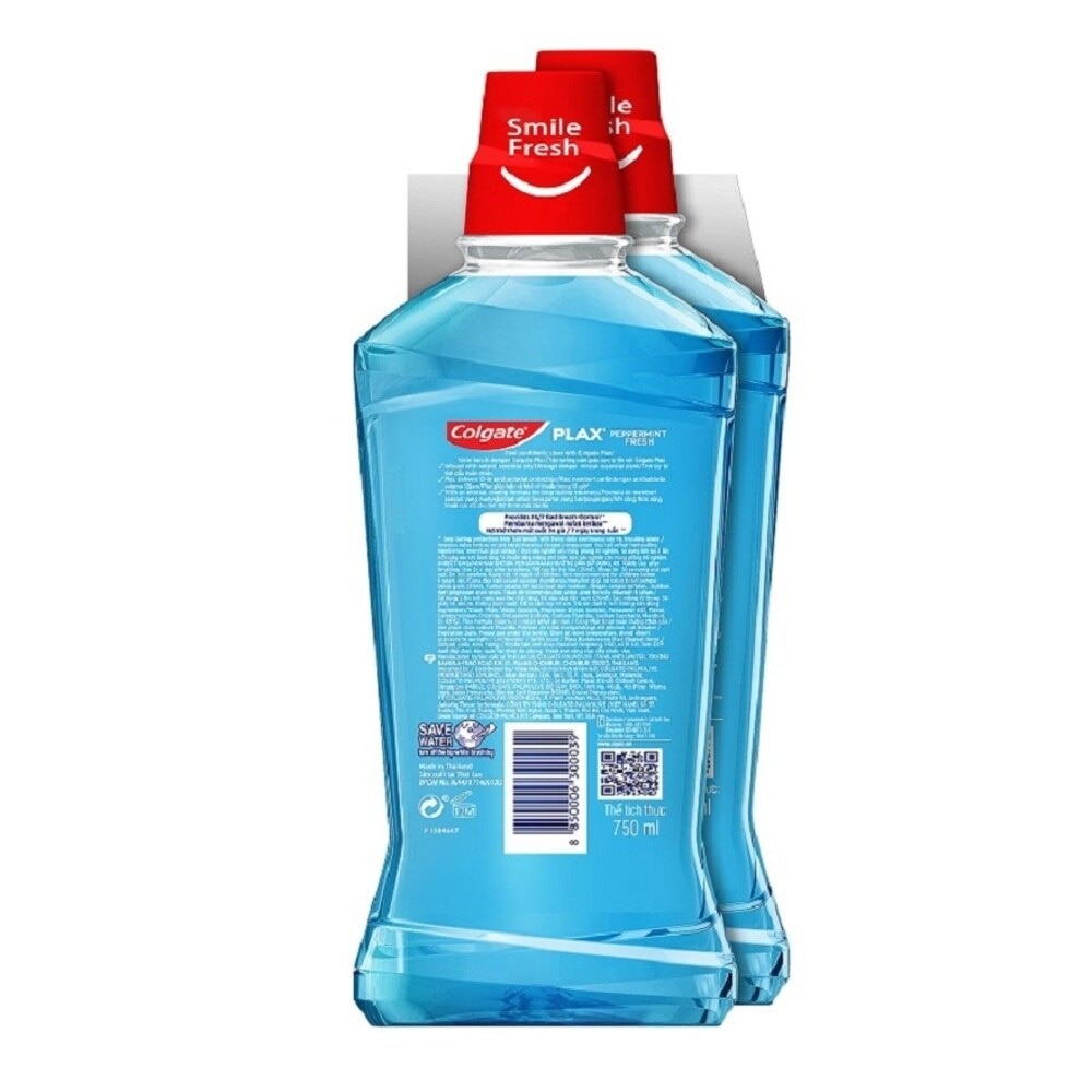 Plax Peppermint Mouthwash Valuepack 750ml x 2s