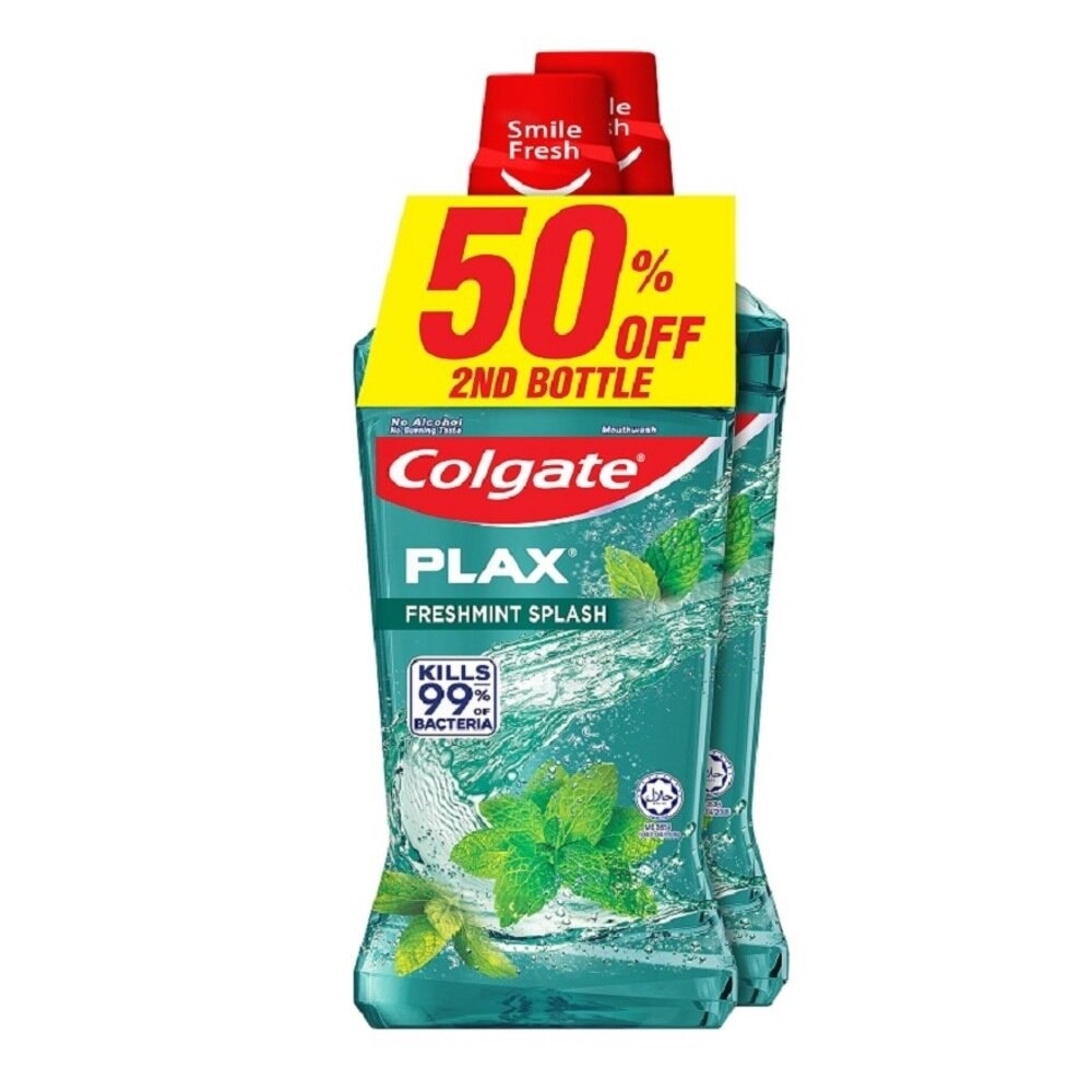 Plax Freshmint Mouthwash Valuepack 750ml x 2s