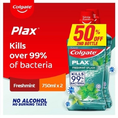 COLGATE Plax Freshmint Mouthwash Valuepack 750ml x 2s