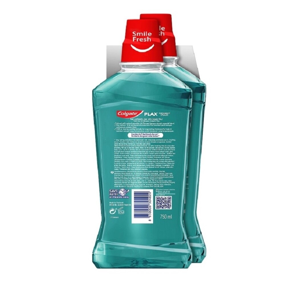 Plax Freshmint Mouthwash Valuepack 750ml x 2s