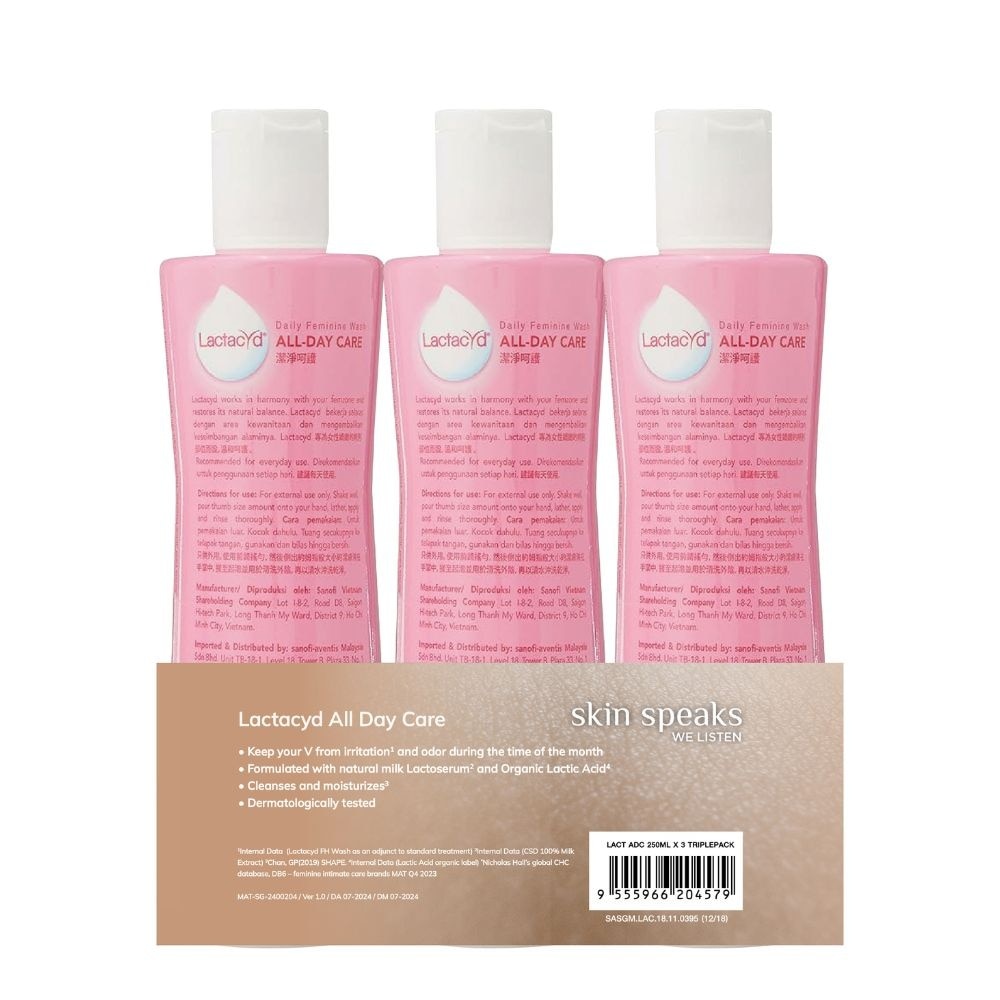 All-Day Care With Natural Milk Extract Feminine Wash Triple Pack 250ml x 3s