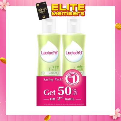 LACTACYD Lactacyd Odor Fresh Feminine Wash 250ml Twinpack (Block Odor for 24hrs)