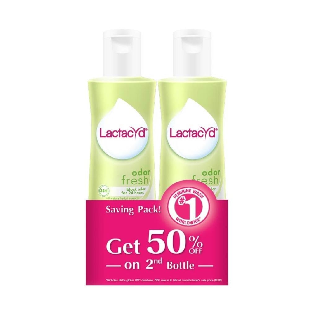 Lactacyd Odor Fresh Feminine Wash 250ml Twinpack (Block Odor for 24hrs)