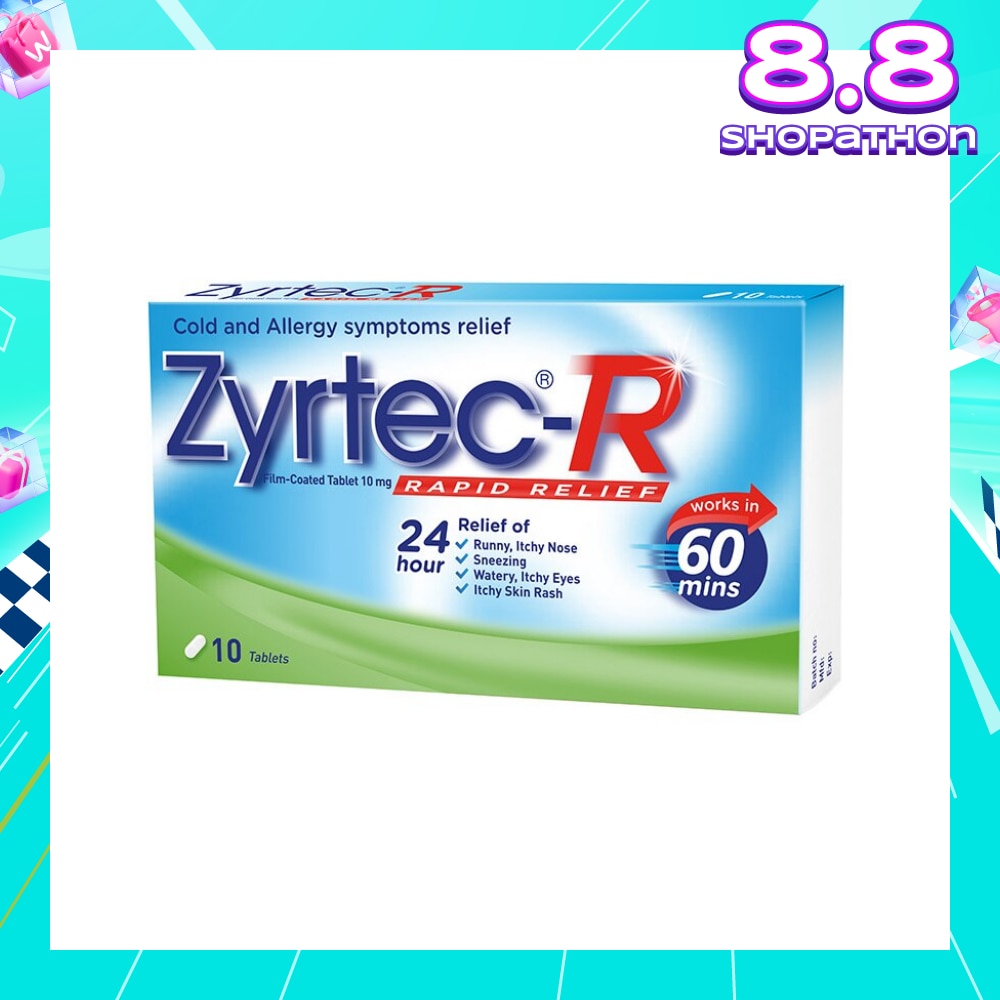 ZYRTEC-R, 10 Tablets (Rapid Relief)