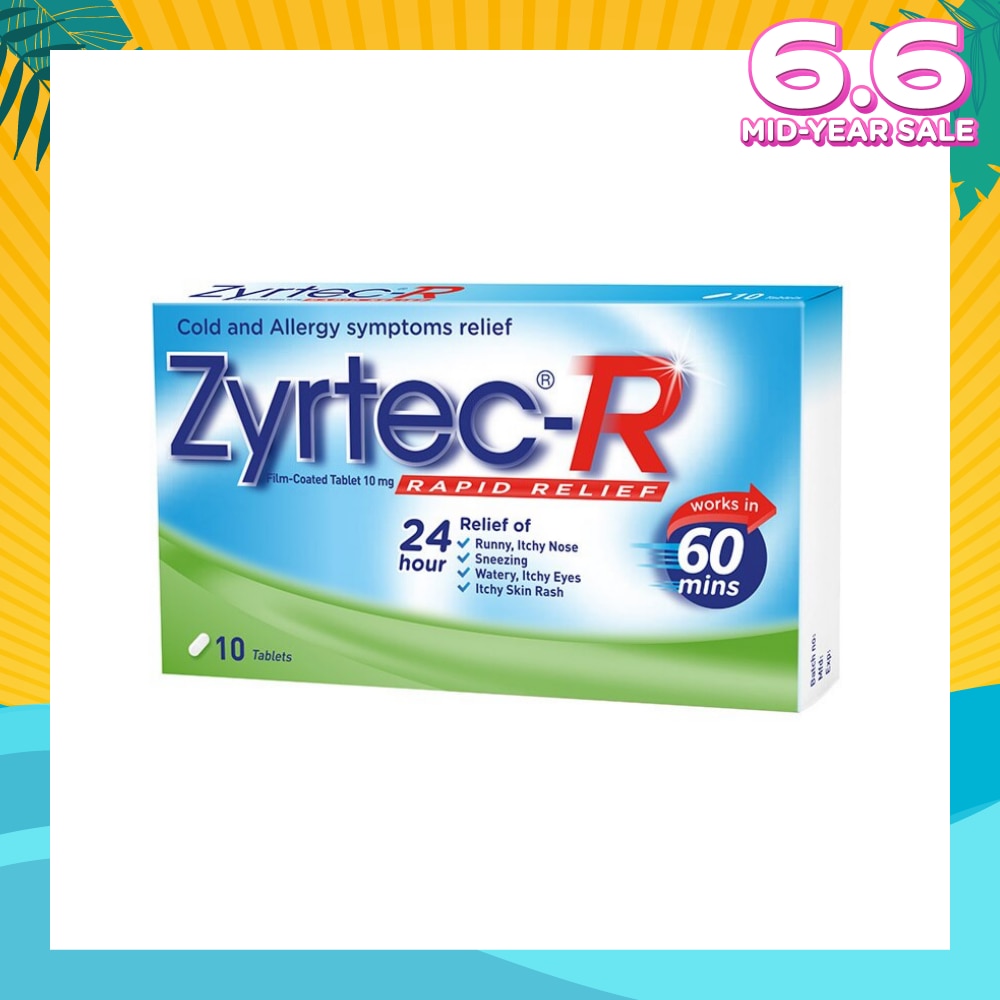 ZYRTEC-R, 10 Tablets (Rapid Relief)