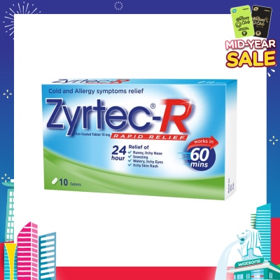 ZYRTEC ZYRTEC-R, 10 Tablets (Rapid Relief)