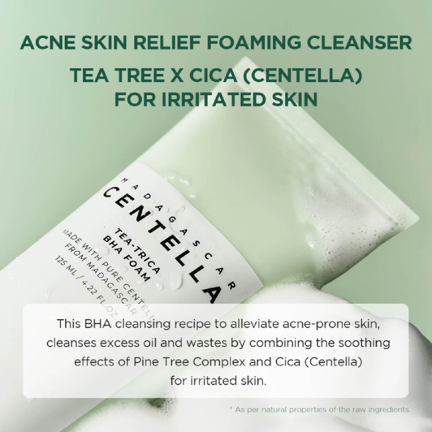 Madagascar Centella Tea-Trica BHA Cleansing Foam 125ml