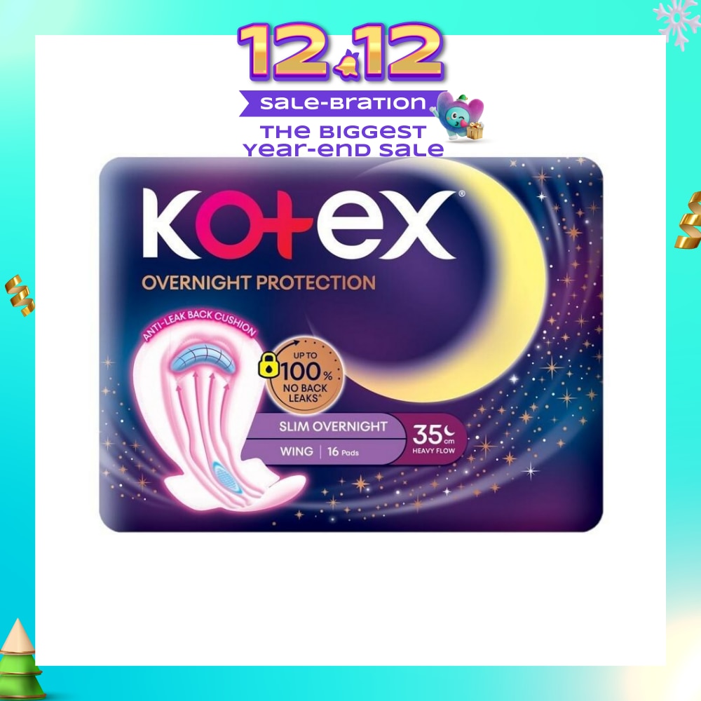 Soft & Smooth 360° Protection Slim Overnight Sanitary Pad Wing 35cm (For Heavy Flow) 16s