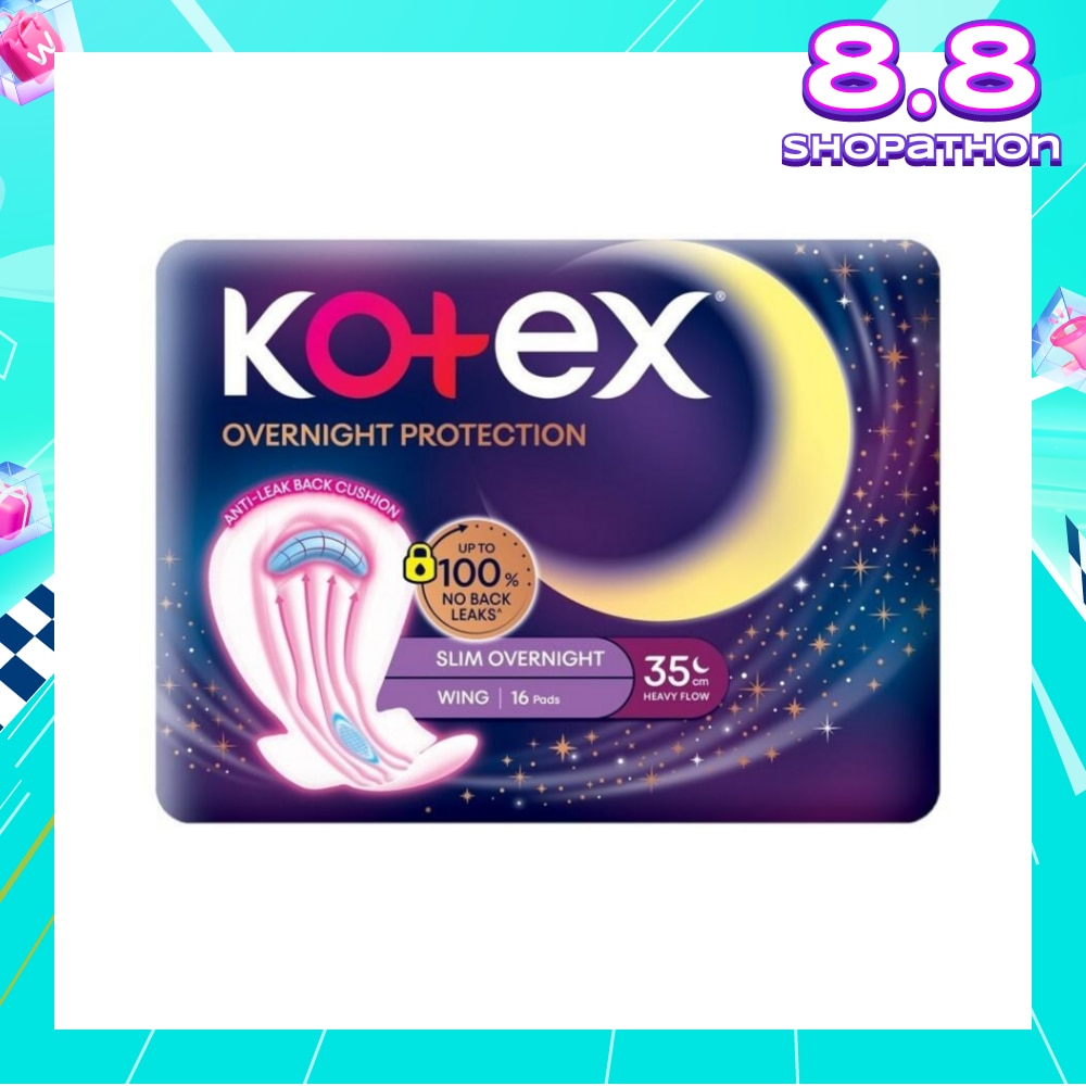 Soft & Smooth 360° Protection Slim Overnight Sanitary Pad Wing 35cm (For Heavy Flow) 16s