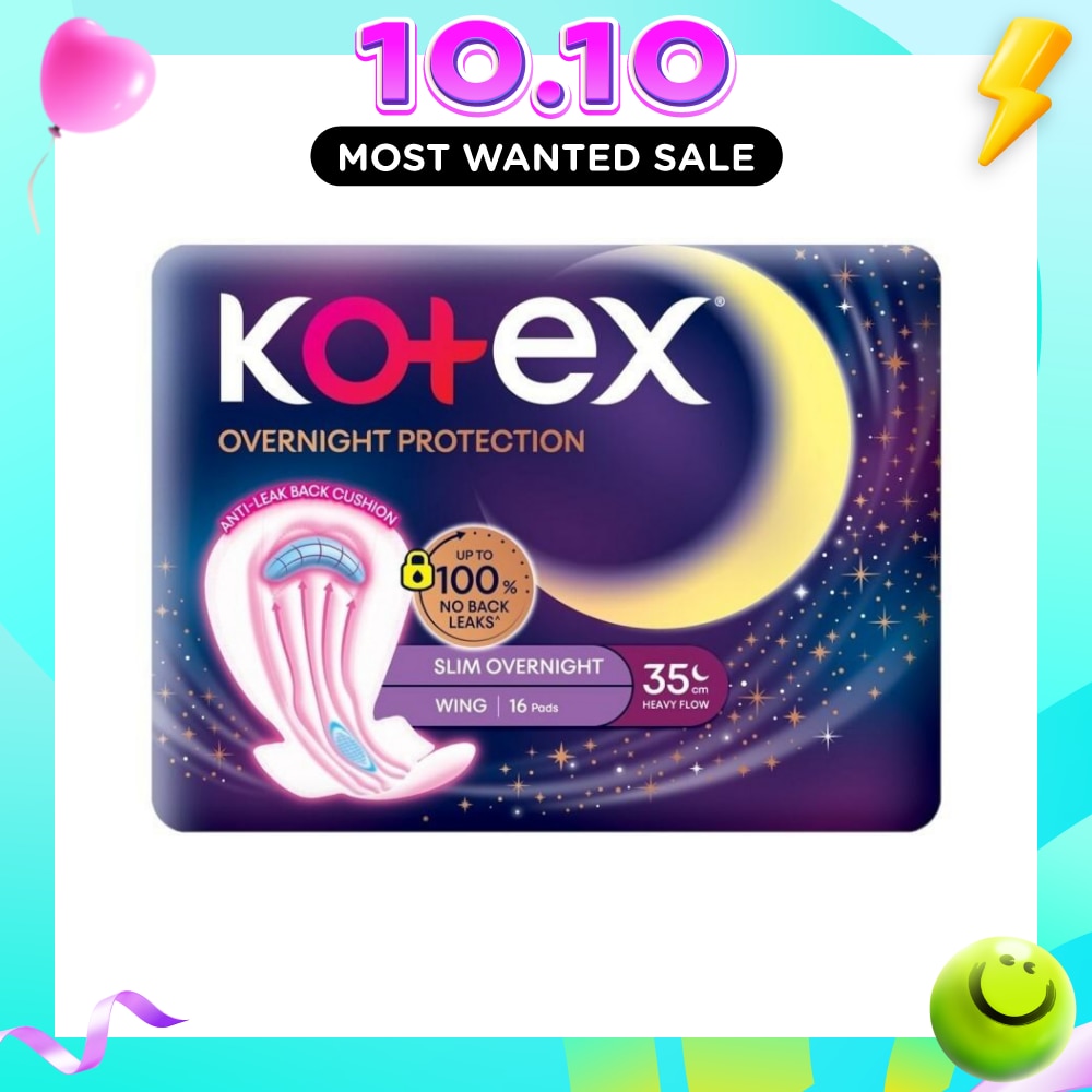 Soft & Smooth 360° Protection Slim Overnight Sanitary Pad Wing 35cm (For Heavy Flow) 16s image