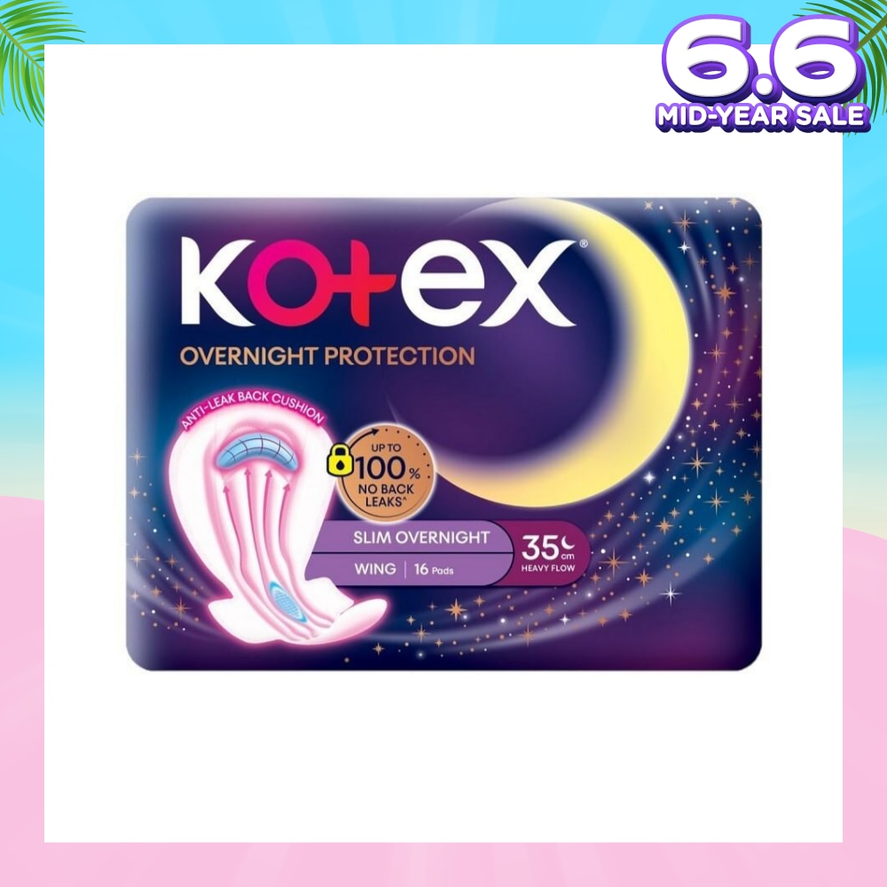 Soft & Smooth 360° Protection Slim Overnight Sanitary Pad Wing 35cm (For Heavy Flow) 16s