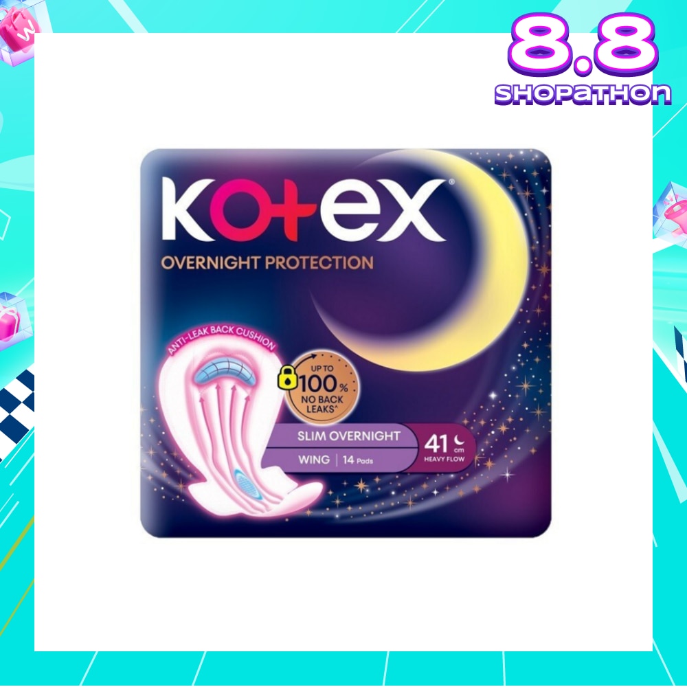 Soft & Smooth 360° Protection Slim Overnight Sanitary Pad Wing 41cm (For Heavy Flow) 14s