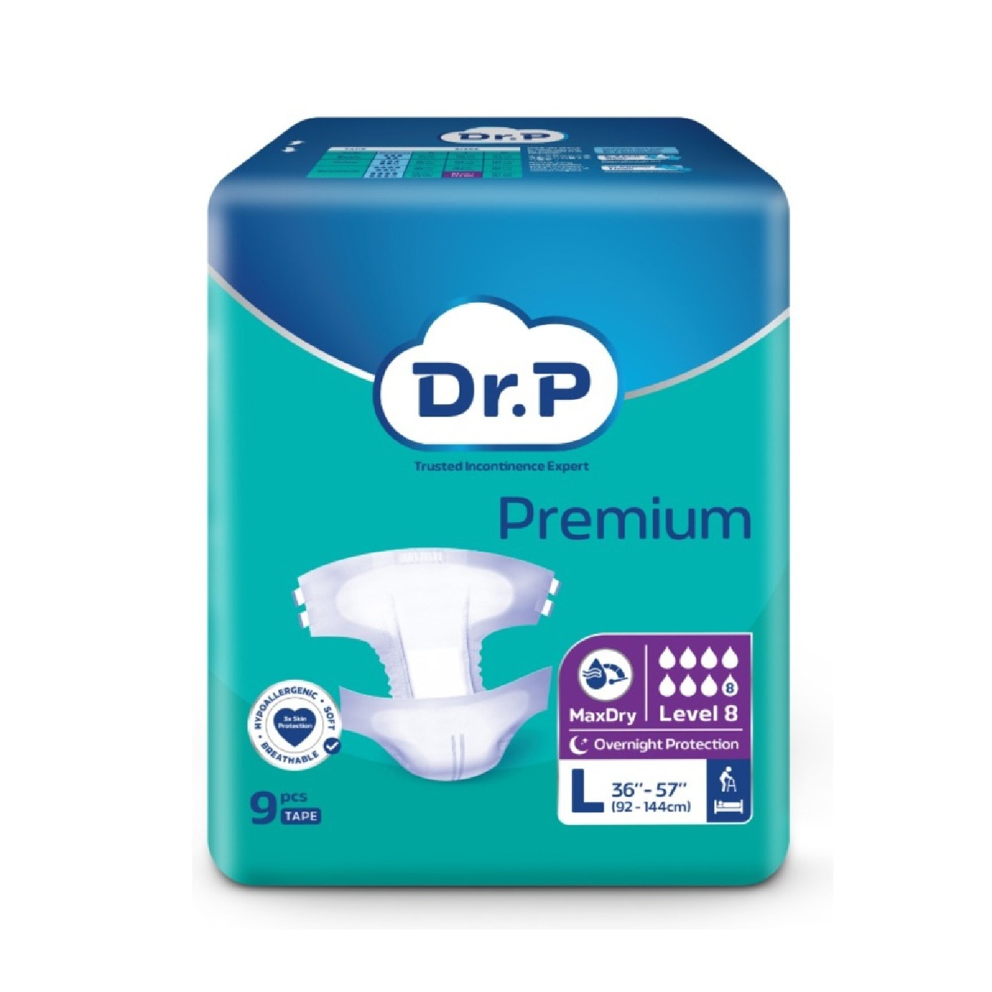 Premium Adult Diaper Level 8 Tape Size L 9s image