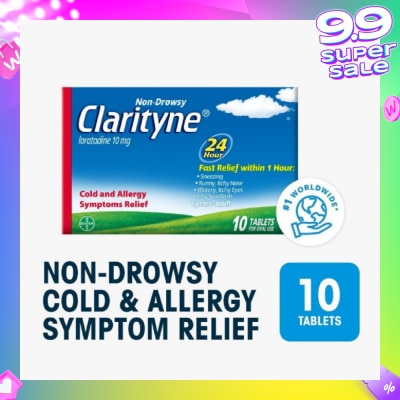 CLARITYNE Non-drowsy 24H Allergy Relief Tablets 10's